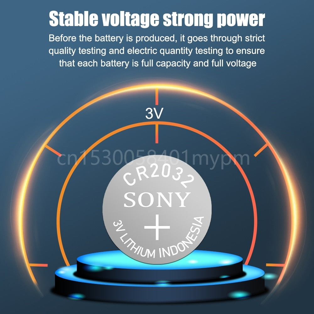 SONY Original CR2032 3V Lithium Batteries for Watch Car Keys Calculator Clock Computer DL2032 ECR2032 BR2032 Button Cell