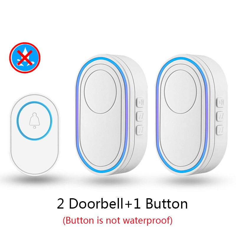 Outdoor 433MHz Wireless IP65 Waterproof Doorbell LED Light Night Vision  38 Songs Welcome Smart Home Door Bell Security