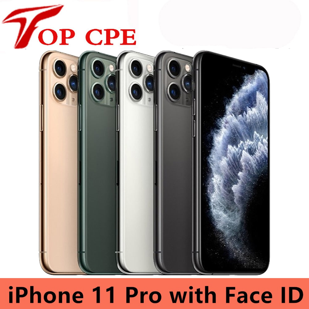 Apple iPhone 11 pro 64GB 256GB 512GB ROM Unlocked A13 Bionic chip 4G LTE 5.8" Screen 12MP+12MP Face ID Cell phon