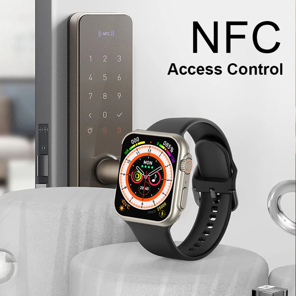 2022 Ultra Smart Watch Series 8 49mm Titanium Alloy Body 2.0" Retina Screen BT Call NFC ECG Ip68 Waterproof Smartwatch Men