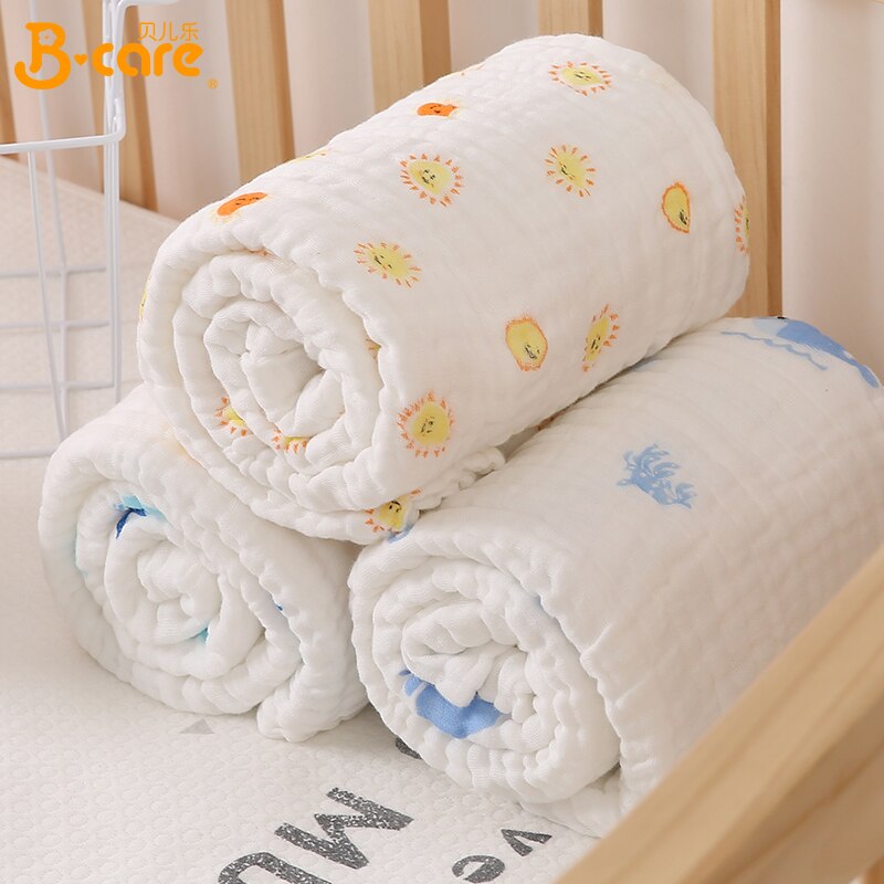 2PCS Baby Bath Towel Newborn Bathrobe Cotton Gauze 6 Layers Washcloth Blankets Child Robe Kids Facecloth Muslin bathroom towels