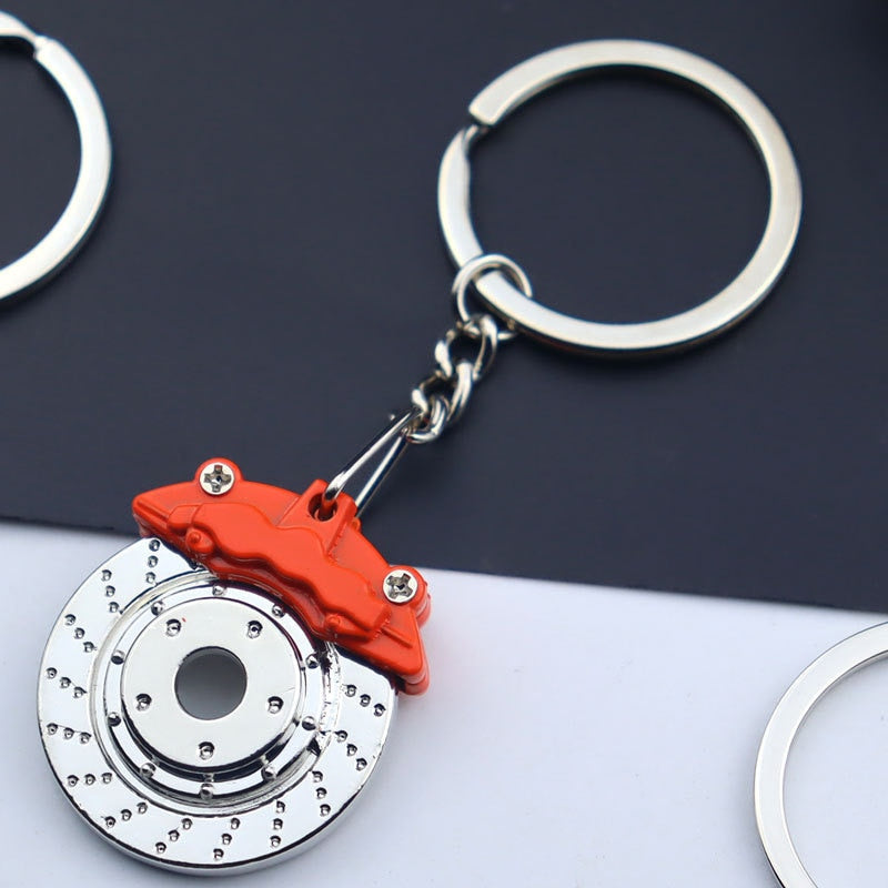 Creative gift car metal keychain turbo gear hub pendant brake disc shock absorber Pendant