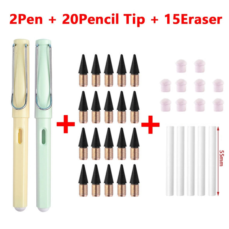 37/53PCS/Set Eternal Pencil Double Eraser  Pencils Art Sketch Painting Design Tools School Supplies School Stationery Gifts