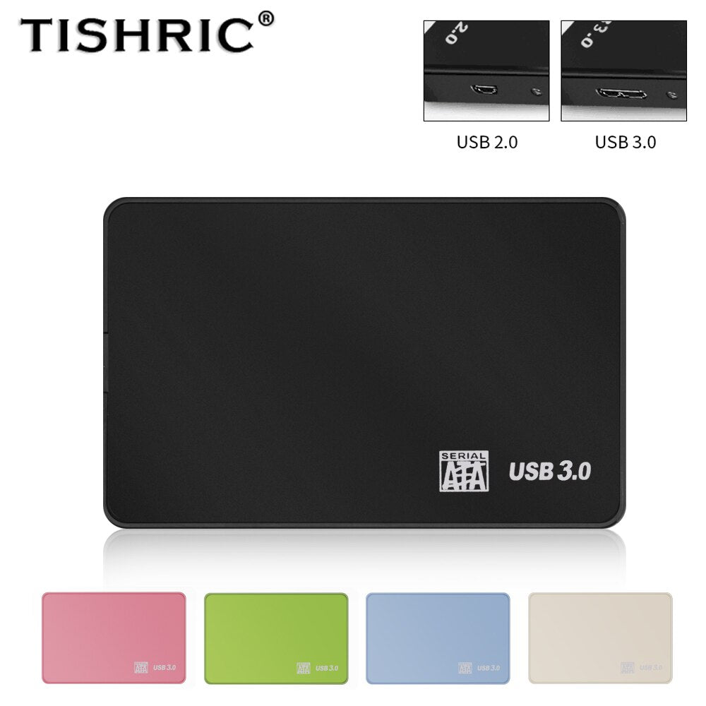 TISHRIC External HD Case 2.5 HDD Case SSD External Hard Drive Box Enclosure 6Gbps 10TB SATA to USB 3.0 Hard Disk Case Adapter