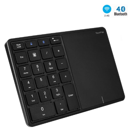 USB+Bluetooth Numeric Keypad with Touchpad Wireless Digital Keyboard for Mac OS Accounting Windows IOS 22 Keys Number Keypad