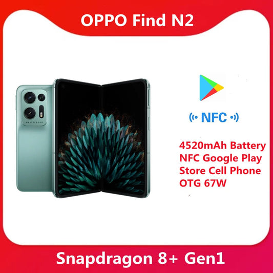 Original OPPO Find N2 Folding Flagsh 5G Smartphone 120HZ Snapdragon 8+ Gen1 4520mAh Battery NFC Google Play Store Cell Phone OTG