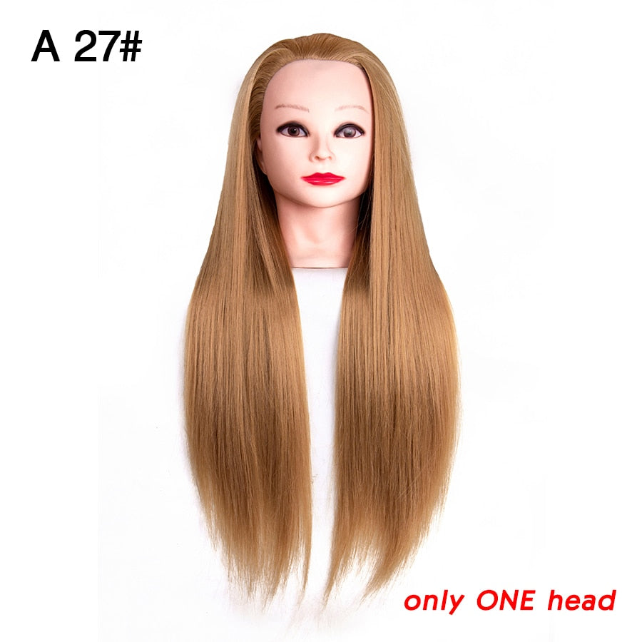 synthetic Best Quality Hair Mannequins Salon Hairdressing Hair Styling Training Head Hair Practice And Holder Hairstyle Practice