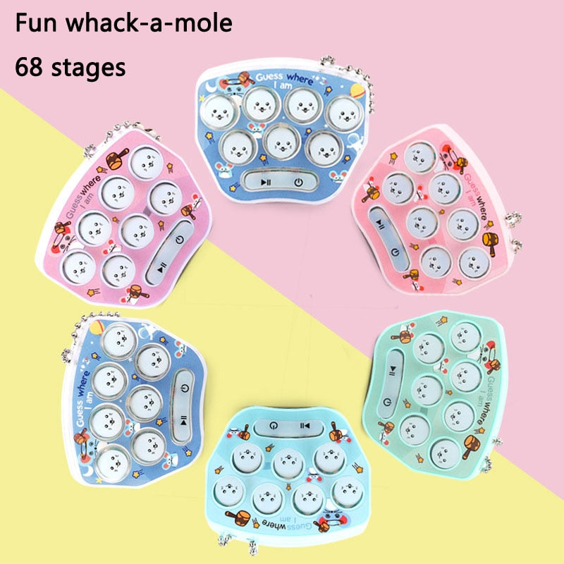 Pocket Mini Whack-a-mole Game Console Adult Children Parent-child Interactive Leisure Puzzle Cute Cartoon Toy With Keychain XPY