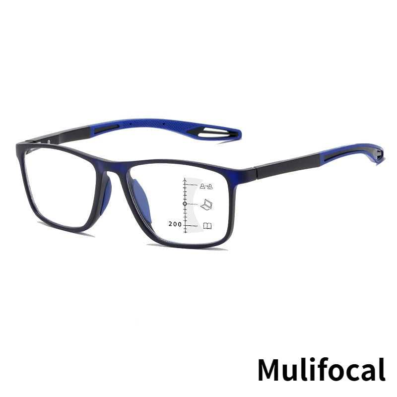 TR90 Anti-blue Light Multifocal Reading Glasses Men Women Progressive Near Far Eyewear Ultralight Sports Farsight Eyeglasses