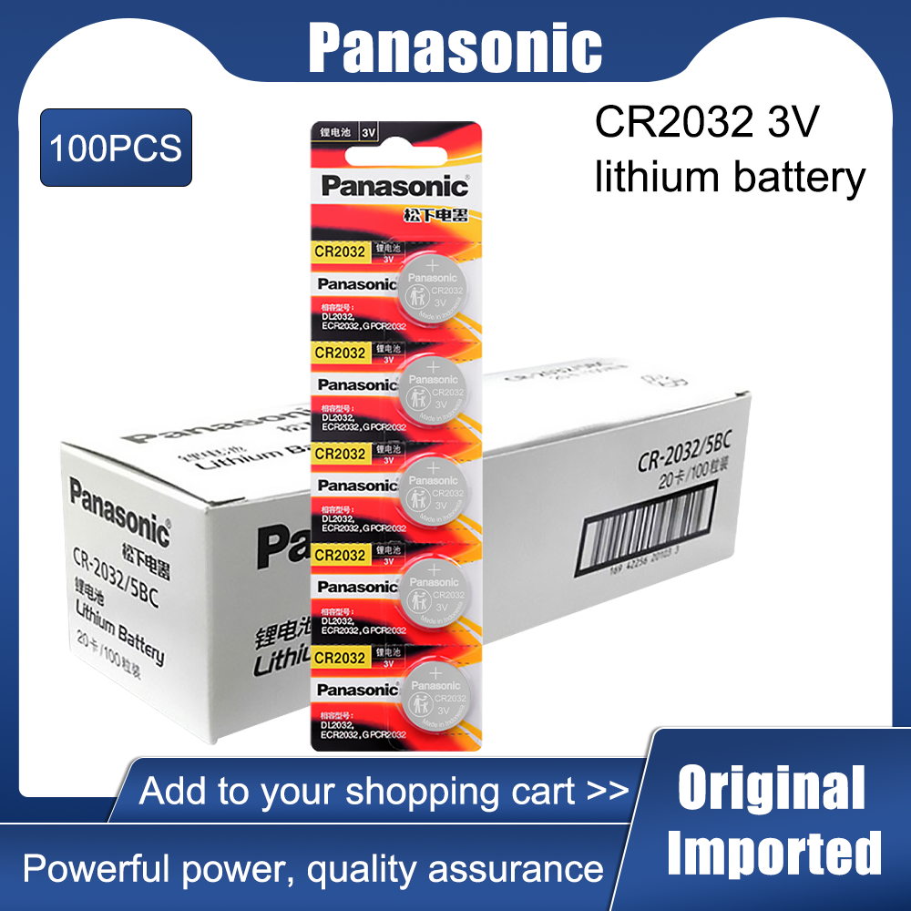 Original PANASONIC CR2032 CR 2032 3V Lithium Battery For Watch Calculator Clock Remote Control Toys Button Coins Cell