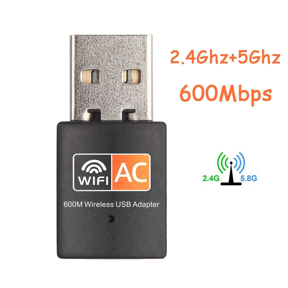 USB 600Mbps WiFi Adapter Wireless Ethernet Network Card AC Dual Band 2.4G / 5.G USB Wifi Dongle wifi Receiver 802.11ac