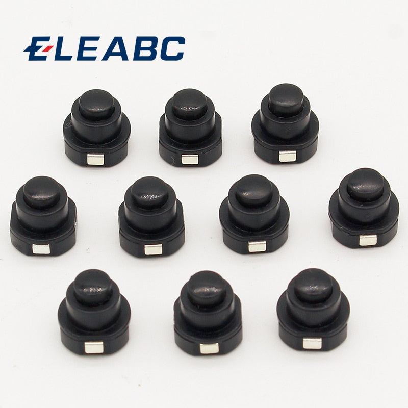 10PCS a lot Flashlight Torch Part Round Push Button Switch Black DC 30V 1A 10mm x 10mm (D*H)