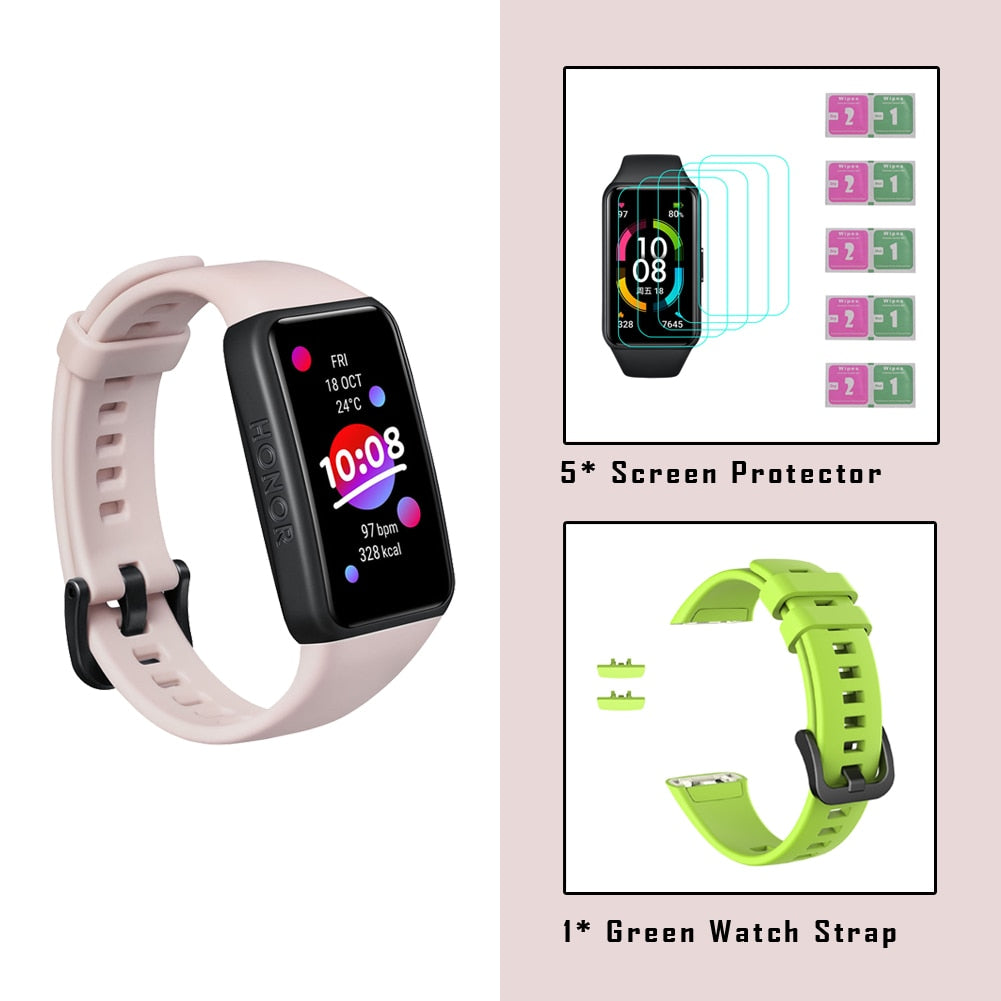 Global Version HONOR Band 6 Smart Watch Heart Rate Stress Monitor 1.47 AMOLED Screen Fitness Bracelet Smartband for Men Women