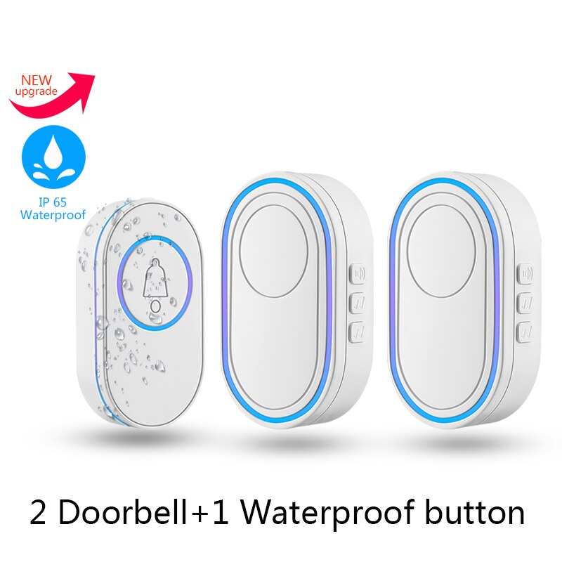 Outdoor 433MHz Wireless IP65 Waterproof Doorbell LED Light Night Vision  38 Songs Welcome Smart Home Door Bell Security