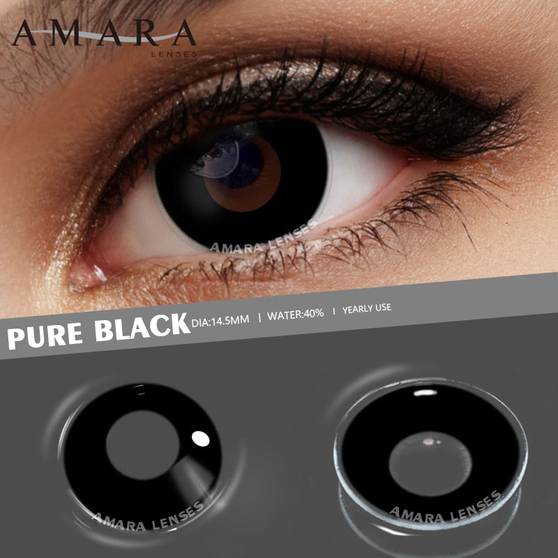 AMARA Cosplay Color Contact Lenses for Eyes Anime Eye Lenses 1Pair White Black Lenses Contact Lenses Cosmetic Color Lens Eyes