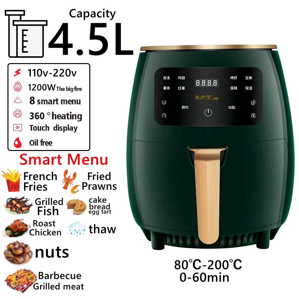 Visual window air fryer airfryer Digital Rapid Air Fryer Oven Rotisserie 10L Litre Home multifunctional Baking electric fryer