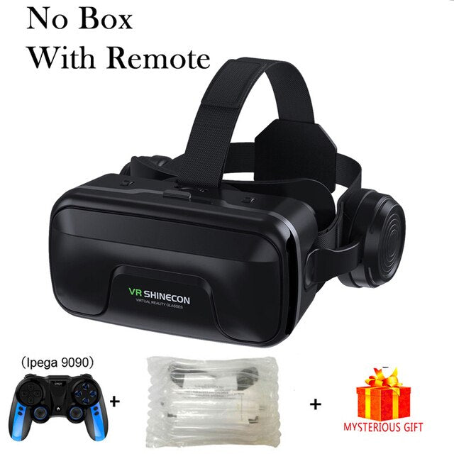 3D VR Headset Virtual Reality Smart Glasses Helmet for Smartphones Mobile Cell Phone with Controllers Lenses Goggles Binoculars