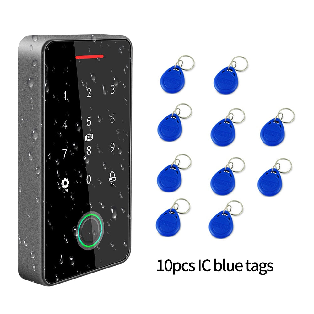 NFC Bluetooth Tuya APP Backlight Touch 13.56Mhz RFID Card Access Control Keypad Door Lock Opener WG Output  IP66 Watreproof