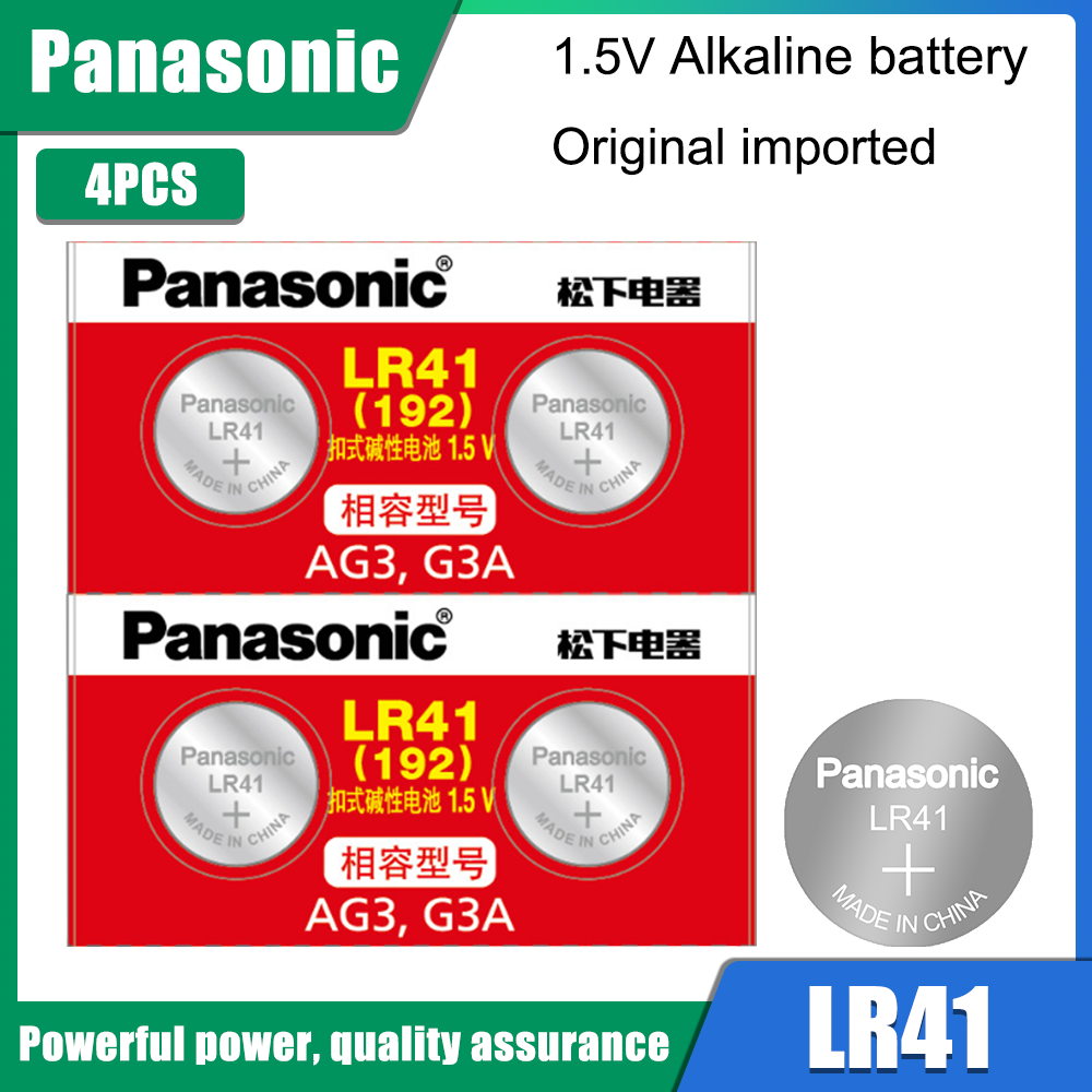 Panasonic AG3 LR41 392 Button Batteries SR41 192 Cell Coin Alkaline Battery 1.55V L736 384 SR41SW  For Watch Toys Remote