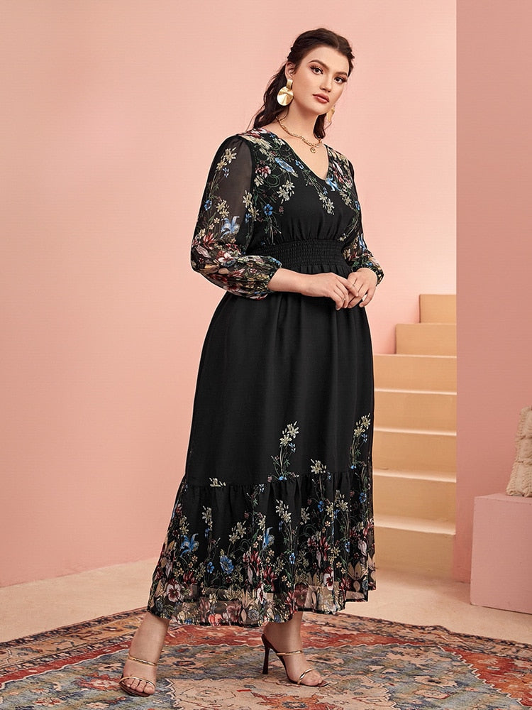 TOLEEN Women Plus Size Large Maxi Dresses 2022 Summer Chic Elegant Long Floral Boho Party Evening Festival Turkish Robe Clothing