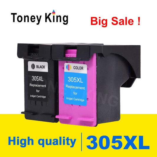 Toney King 305 XL Ink Cartridge Compatible with HP 305 for HP DeskJet 2710 2720 2722 4100 4130 4120 Envy 6032 6020 6022 6430