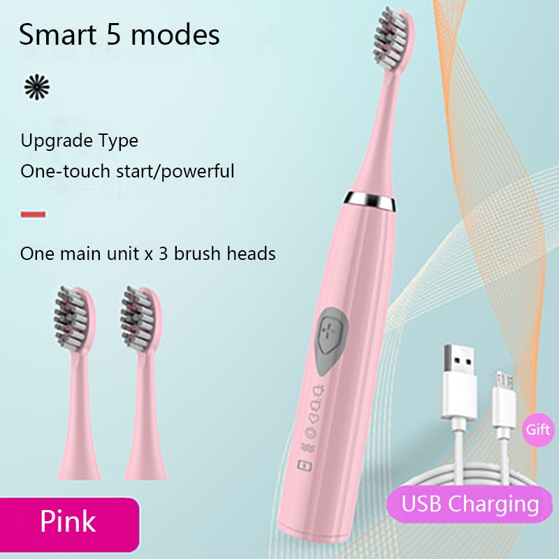 Ultrasonic Sonic Electric Toothbrush USB Charge Rechargeable Tooth Brushes Washable Electronic Whitening Waterproof Teeth Brush