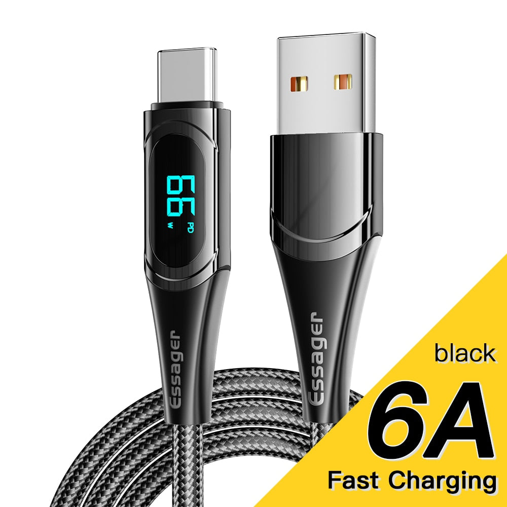 Essager USB Type C To USB C Cable 100W/5A PD Fast Charging Charger Wire Cord For Macbook Xiaomi Samsung Type-C USBC Cable  2M