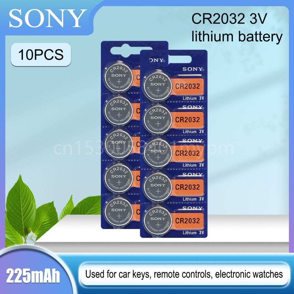 SONY Original CR2032 3V Lithium Batteries for Watch Car Keys Calculator Clock Computer DL2032 ECR2032 BR2032 Button Cell