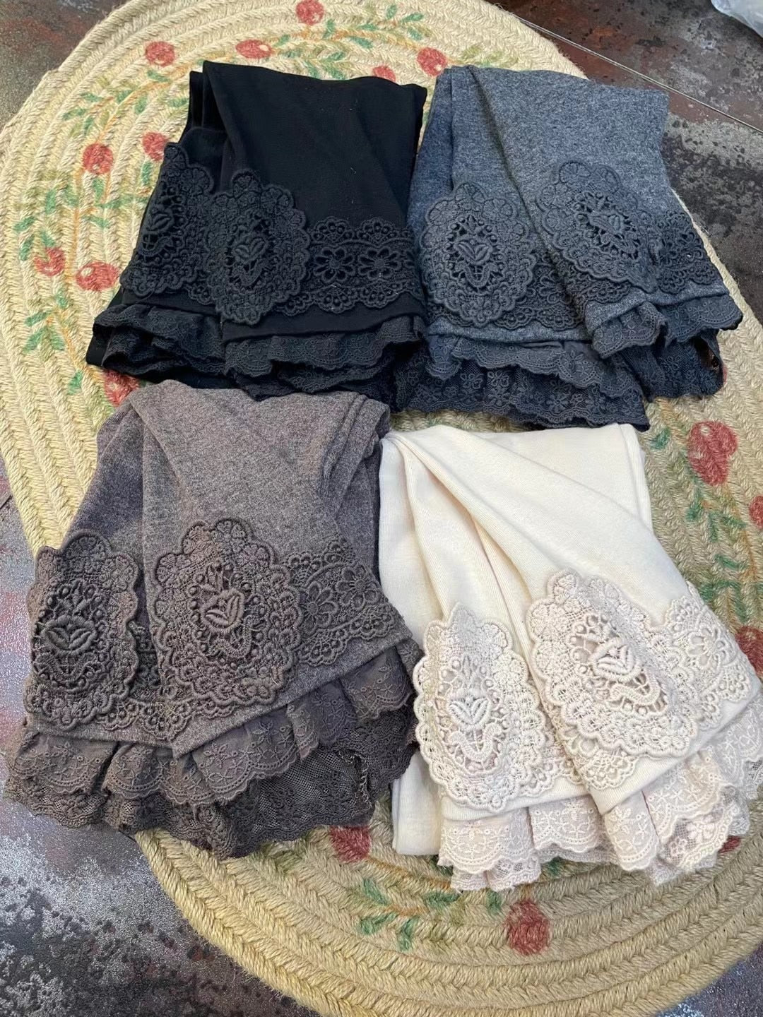 Lace Cotton  Sweet  Pants 2022 Autumn Winter