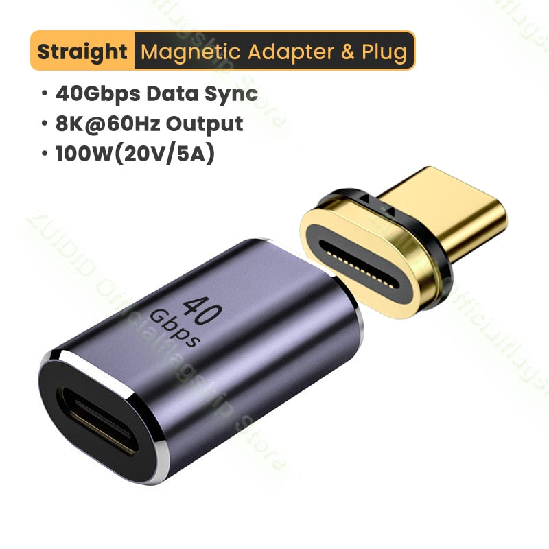 USB4.0 Thunderbolt3 Magnetic Adapter USB C To Type C 40Gbps 100W Fast Charging Magnet Converter Cable 8K@60Hz USB Type C Adapter