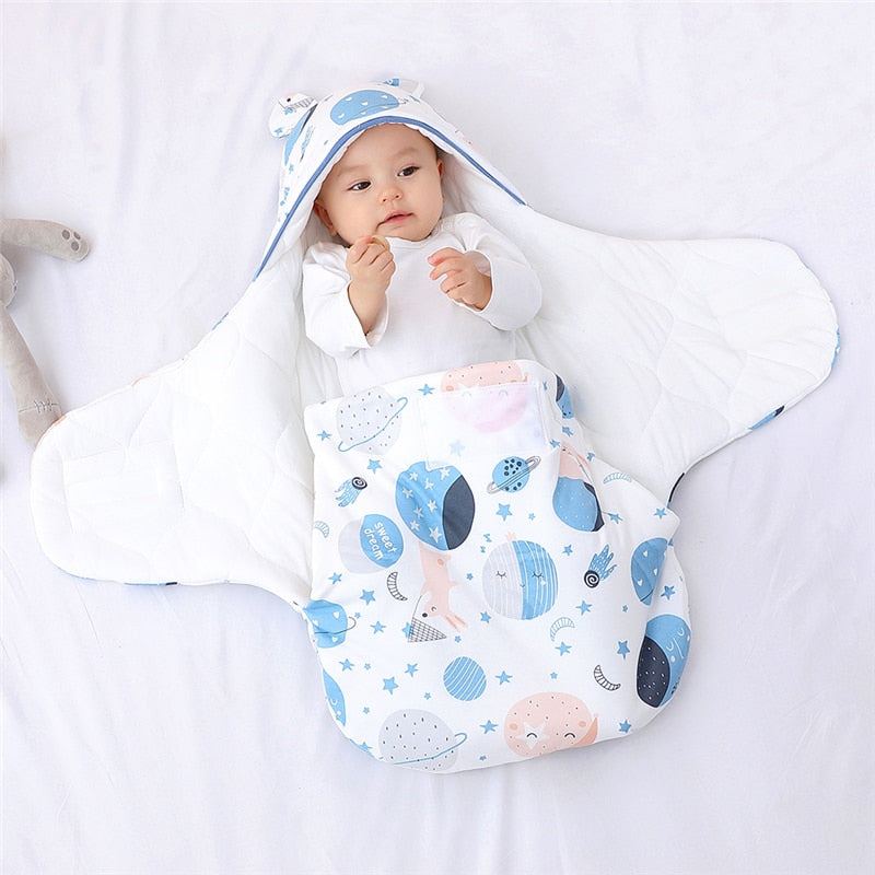 Winter Newborn Baby Wrap Blankets Cotton Cartoon Baby Sleeping Bags Envelope For Newborn Sleep Sack Thick Cocoon for Baby 0-6M