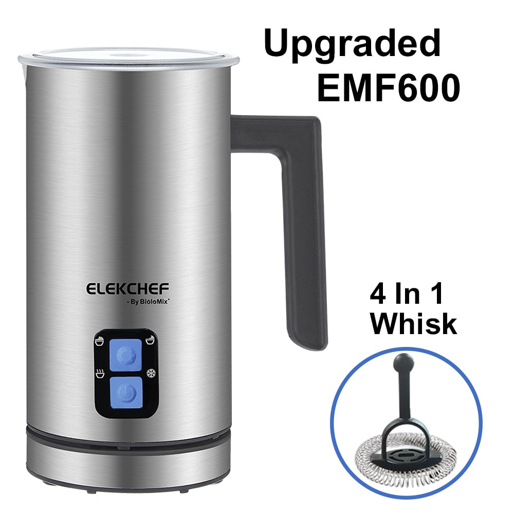 ELEKCHEF 4 in 1 Coffee Milk Frother Frothing Foamer automatic Milk Warmer Cold/Hot Latte Cappuccino Chocolate Protein powder