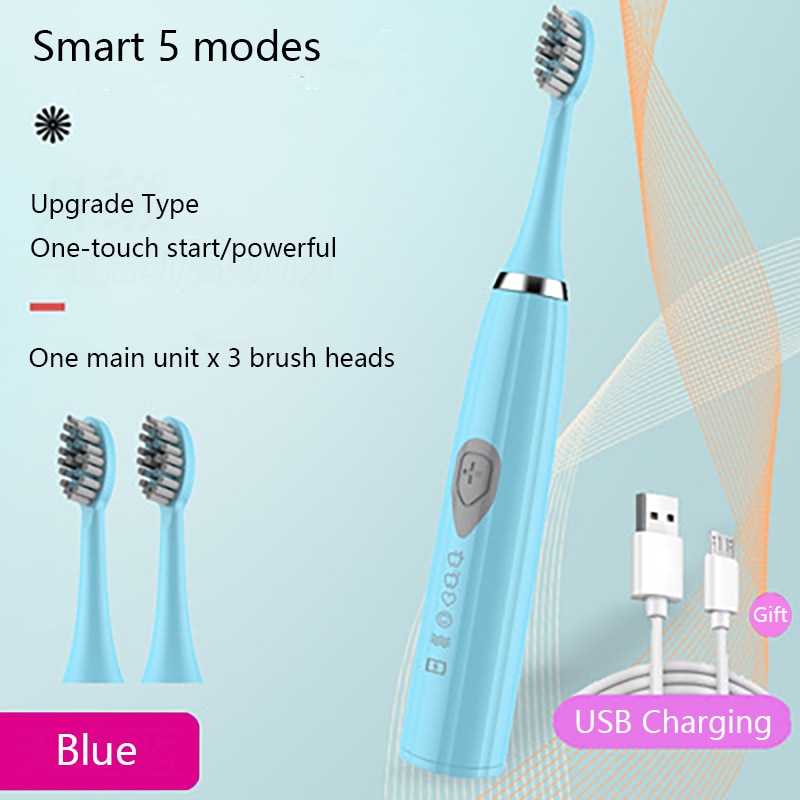 Ultrasonic Sonic Electric Toothbrush USB Charge Rechargeable Tooth Brushes Washable Electronic Whitening Waterproof Teeth Brush