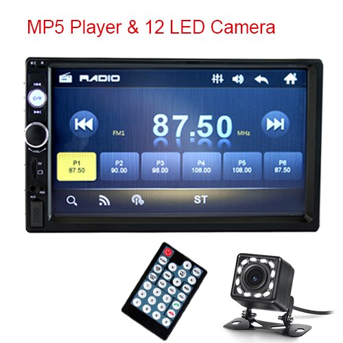 Podofo 2 din Car Radio 7" HD Autoradio Multimedia Player 2DIN Touch Screen Auto audio Car Stereo MP5 Bluetooth USB TF FM Camera