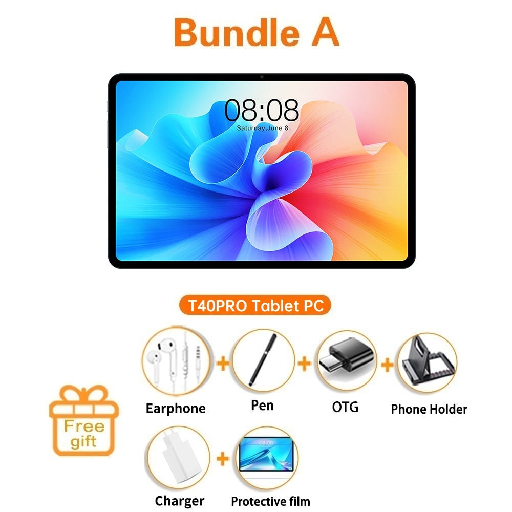 Teclast T40 Pro 8GB RAM 128GB ROM 10.4 inch Tablet 2000x1200 UNISOC T618 Octa Core 4G Network Wifi Android 11 Fast Charging