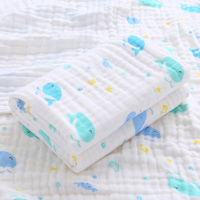 2PCS Baby Bath Towel Newborn Bathrobe Cotton Gauze 6 Layers Washcloth Blankets Child Robe Kids Facecloth Muslin bathroom towels