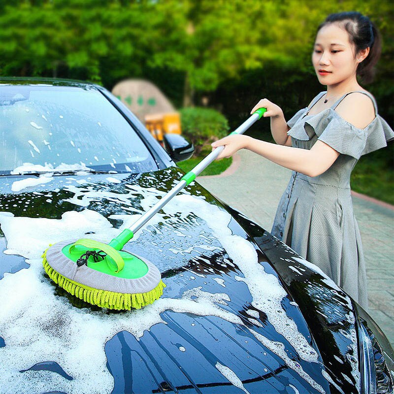 Car Cleaning Tools Car Detailing Cleaning Brush Adjustable Super Absorbent Telescoping Long Handle Cleaning Mop Auto Accessories