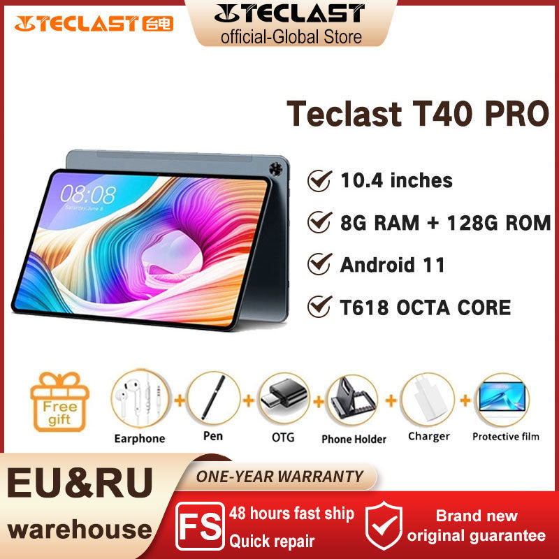 Teclast T40 Pro 8GB RAM 128GB ROM 10.4 inch Tablet 2000x1200 UNISOC T618 Octa Core 4G Network Wifi Android 11 Fast Charging