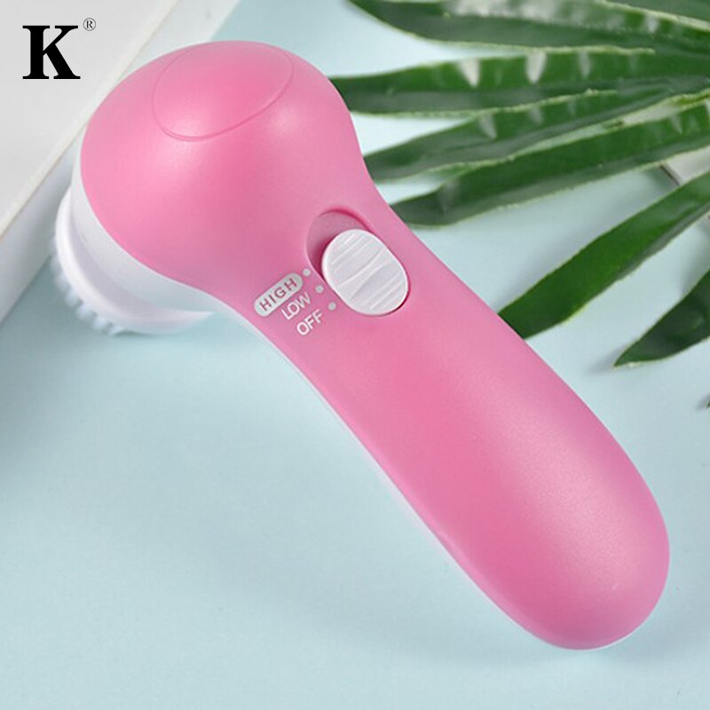 5 In 1 Face Cleansing Brush Silicone Facial Brush Electric Wash Face Machine Facial Brush Facial Cleansing Brush Face Wash New