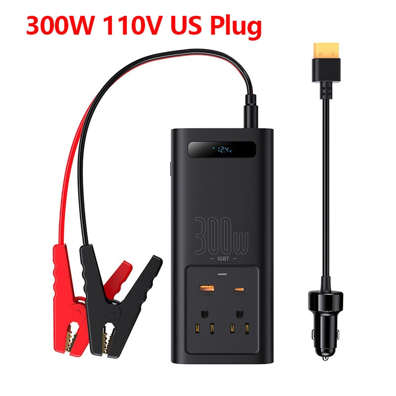 Baseus Car Inverter 500W DC 12V to AC 110V 220V Auto Converter Type-C USB Fast Charging Pure Sine Wave EU US Socket Car Inverter