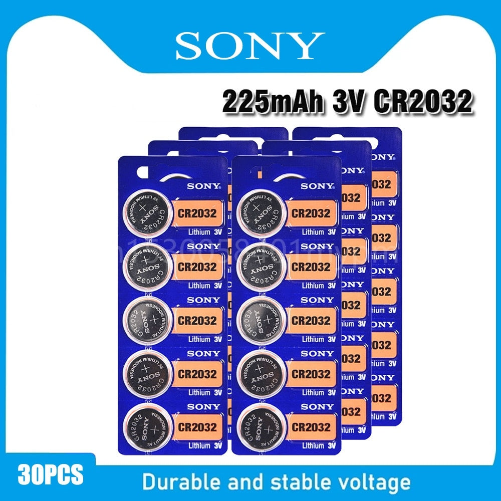 SONY Original CR2032 DL2032 ECR2032 BR2032 2032 CR 2032 3V Lithium Button Cell Coin Battery Long Lasting for Watches