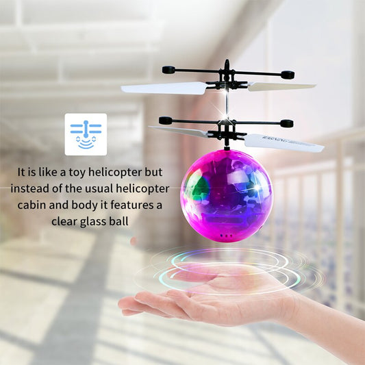 Colorful Mini Shinning LED Drone Light Crystal Ball Induction Quadcopter Aircraft Drone Flying Ball Helicopter Kids Toys