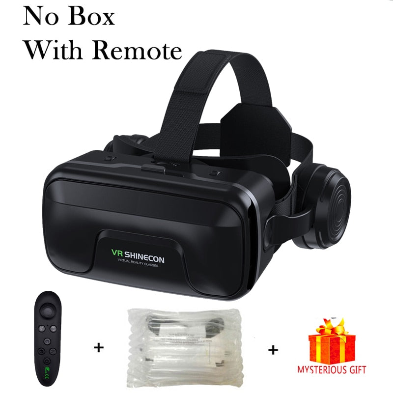 3D VR Headset Virtual Reality Smart Glasses Helmet for Smartphones Mobile Cell Phone with Controllers Lenses Goggles Binoculars