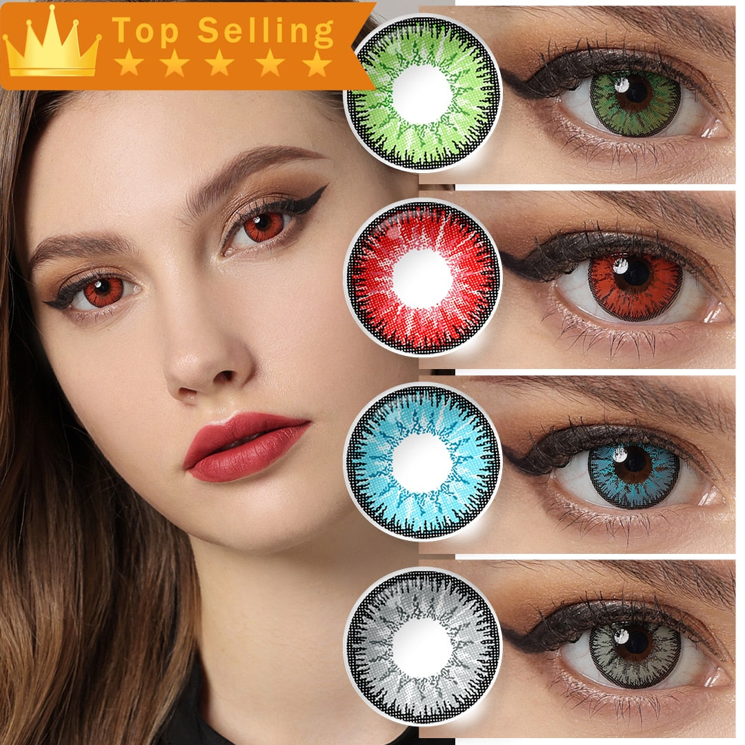 1pair(2pcs) Color Contact Lenses For Eyes Anime Cosplay Colored Lenses Blue Red Multicolored Lenses Contact Lens Beauty Pupils