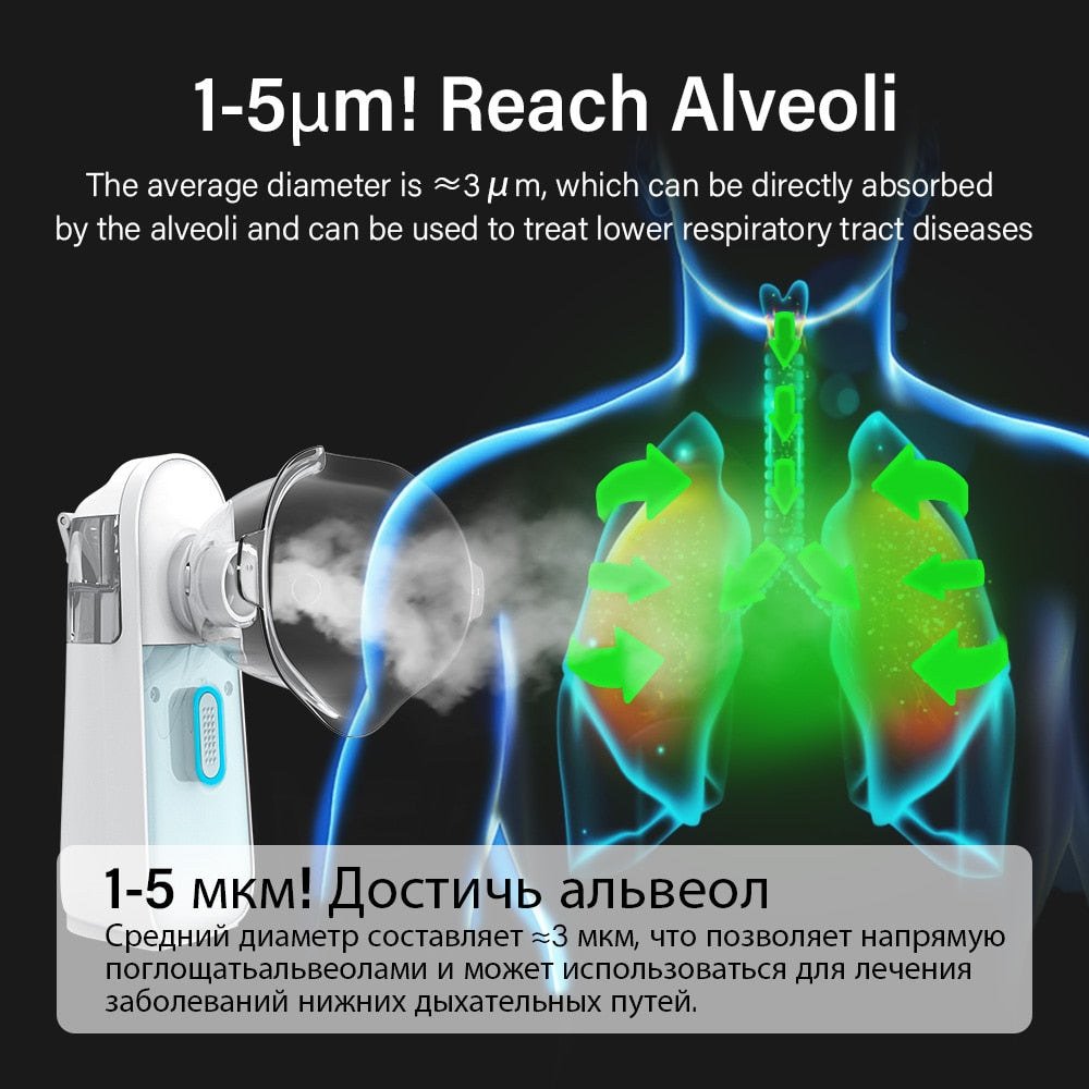 Yongrow Medical Silent Mesh Nebulizer Handheld Asthma Inhaler Atomizer Children Health Care Mini Portable Nebulizer Humidifier