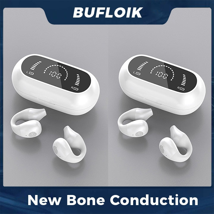 2022 NEW Bone Conduction Earphone Bluetooth 5.2 Ear Clip on Ear Earring Wireless Headphones Sports Headsets Ear Hook with Mic