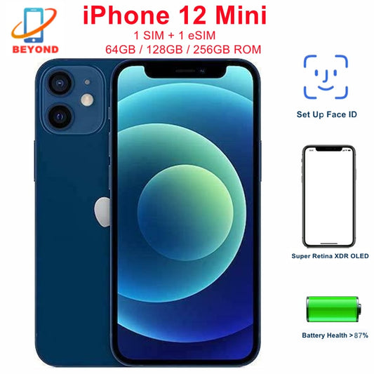 95% New Unlocked Apple iPhone 12 Mini iPhone12 Mini 64GB 128GB 256GB ROM 5.4" Genuine OLED A14 Face ID NFC 5G s