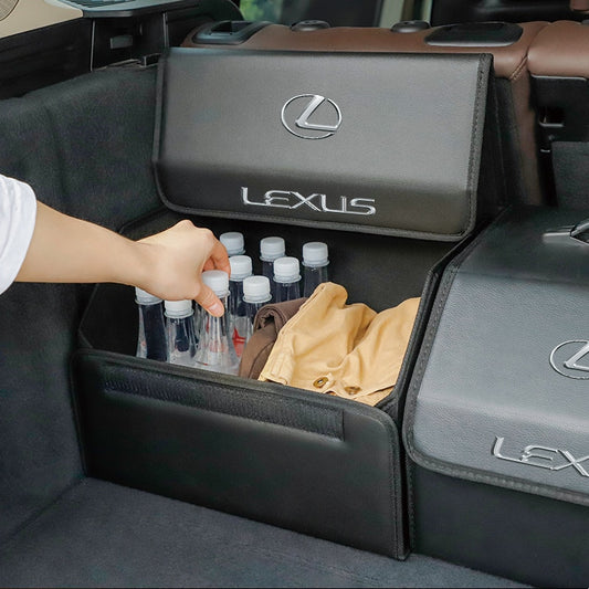 Car Leather Organizer Bag Foldable Trip Storage Box For Lexus IS250 IS200 CT200h GS300 LS430 RX450h LX570 IS300 ES RX LS IS