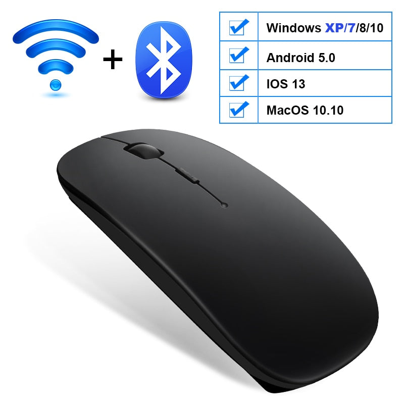 Wireless Mouse Computer Bluetooth Mouse Silent PC Mause Rechargeable Ergonomic Mouse 2.4Ghz USB Optical Mice For Laptop PC