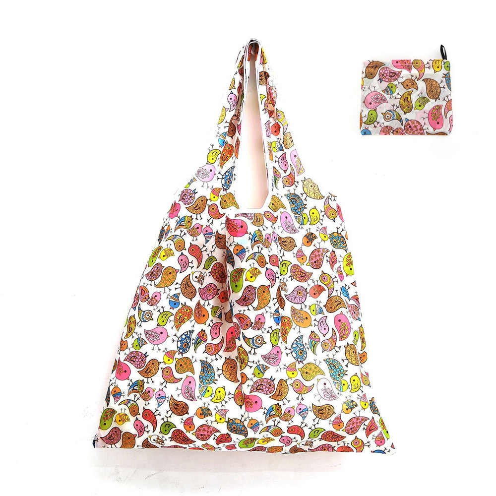 1PCS Foldable Shopping Storage Bags for Groceries Recyclable Grocery Tote Pouch Eco-Friendly Heavy Duty Washable Shopping Bag